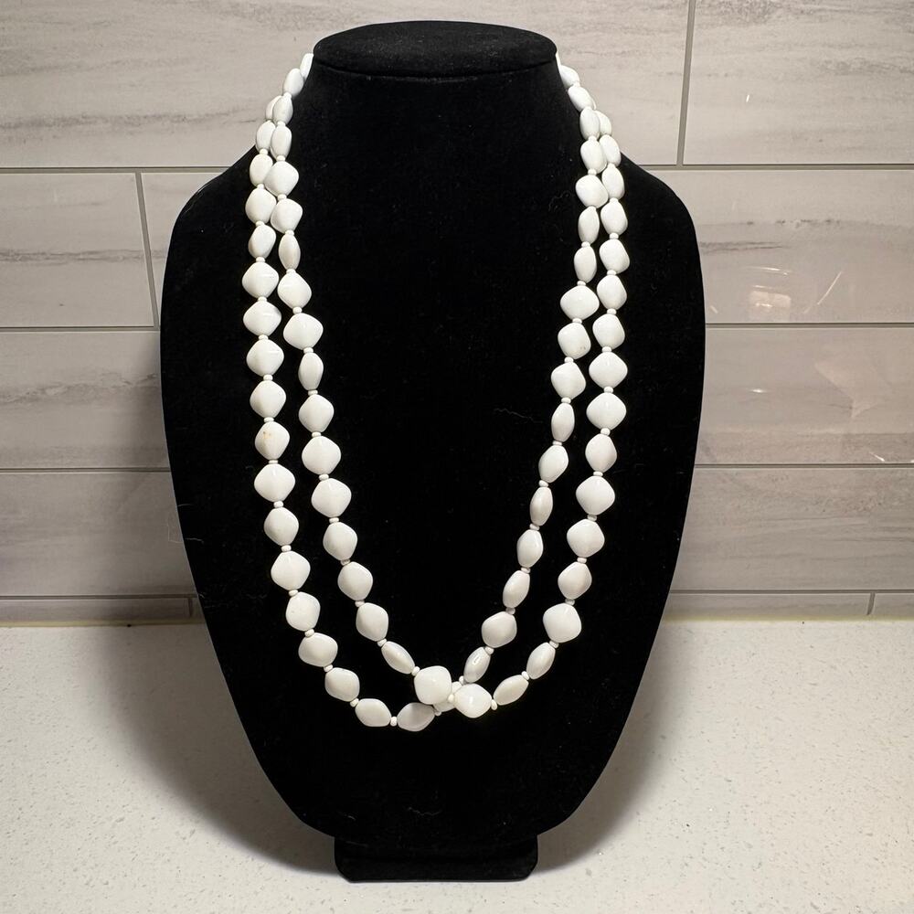 White bead necklace